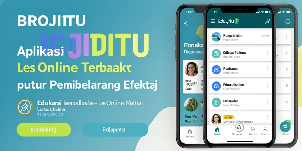 Tampilan antarmuka aplikasi Les Online BROJITU yang interaktif dan user-friendly.