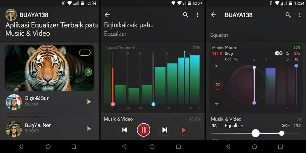 Tampilan antarmuka BUAYA138 dengan fitur Equalizer yang modern.