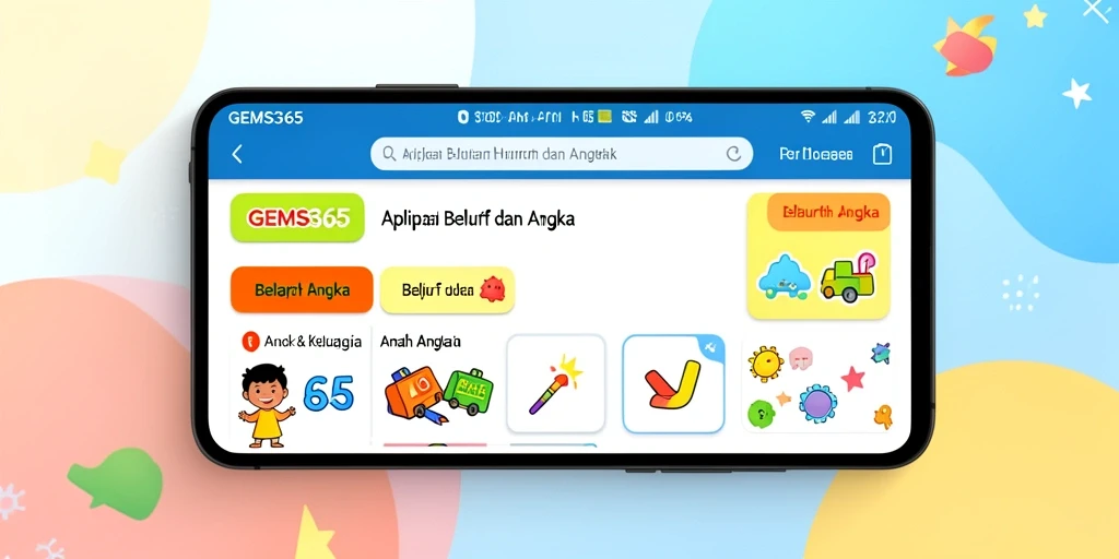 Tampilan antarmuka GEMS365 yang interaktif dan menarik untuk anak-anak.