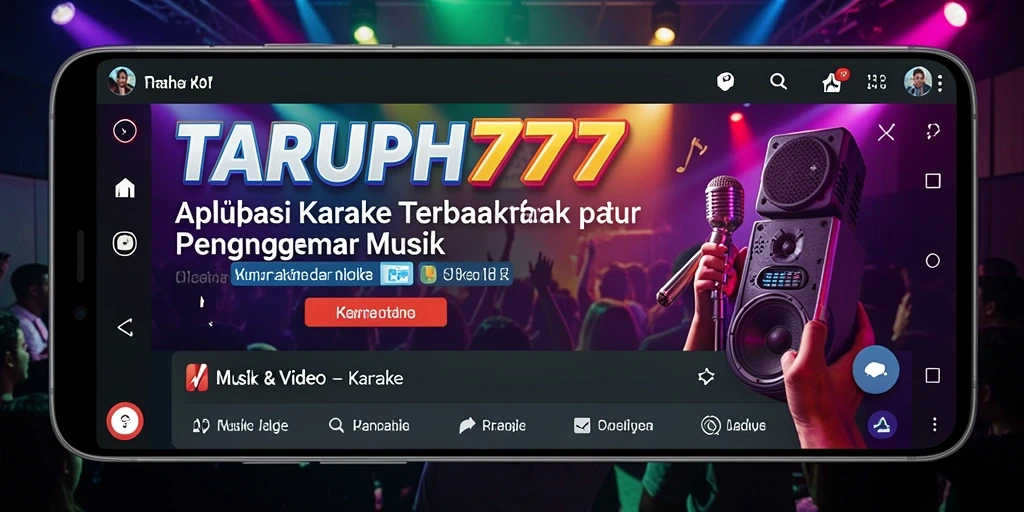 Antarmuka TARUH777 yang sederhana dan mudah digunakan untuk karaoke.